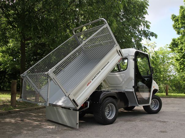 cargo bed with steel mesh sides for waste collection