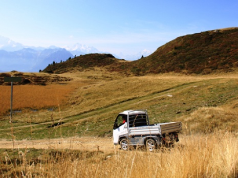 electric vehicle on dirt road